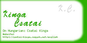 kinga csatai business card